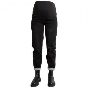 Утепленные джинсы для беременных Бойфренды темно-серый джинс 50(XL) Мамуля Красотуля. Цвет: серый