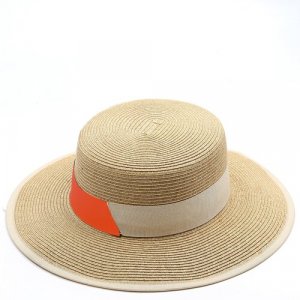 Шляпа, размер 57, бежевый, оранжевый FABRETTI. Цвет: бежевый/бежевый-голубой/голубой