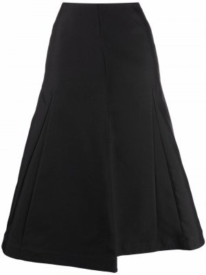 Расклешенная юбка миди с плиссировкой Jil Sander. Цвет: черный