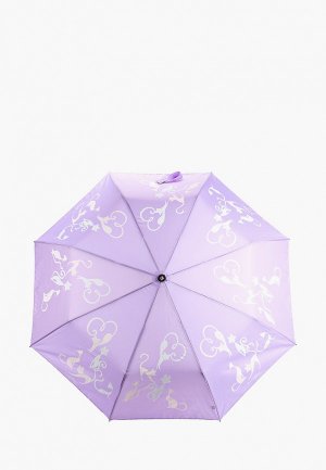 Зонт складной Flioraj с проявляющимся рисунком. Цвет: фиолетовый