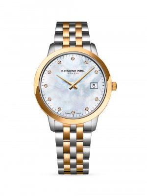 Часы-браслет Toccata из двухцветной нержавеющей стали с перламутром и бриллиантами 0,0429 TCW Raymond Weil