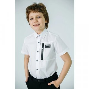 Школьная рубашка Deloras, размер 140, белый DELORAS. Цвет: белый