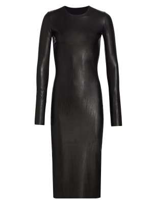 Платье-миди из джерси с покрытием , черный MM6 Maison Margiela