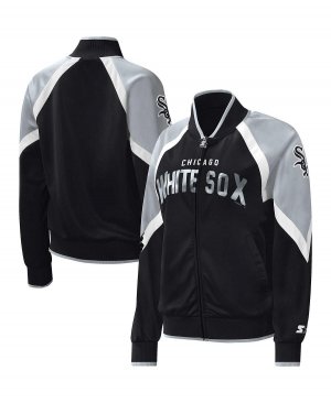 Черная женская спортивная куртка с молнией во всю длину реглан Chicago White Sox Touchdown , черный Starter