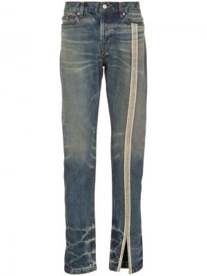 Прямые джинсы с полосками сбоку Nounion. Цвет: синий