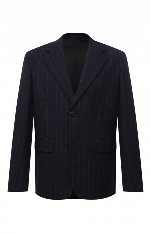 Шерстяной пиджак Prada. Цвет: синий