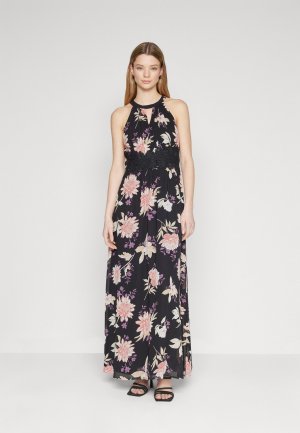 Платье для выпускного VIMILINA FLOWER MAXI DRESS , цвет black aop/rose VILA
