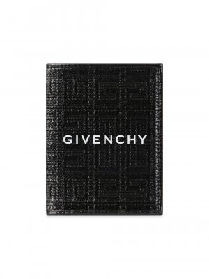 Визитница из парусины с покрытием 4G и кожи , черный Givenchy