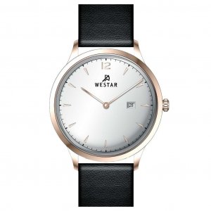 Profile Кожаный ремешок Кварцевые мужские часы с серебряным циферблатом 50217PPN607 Westar