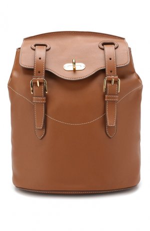Рюкзак из кожи Ralph Lauren. Цвет: коричневый