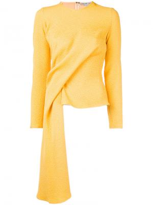 Блузка с драпировкой Edeline Lee. Цвет: жёлтый и оранжевый