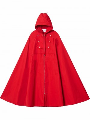 Длинное пальто-кейп с капюшоном Carolina Herrera. Цвет: красный