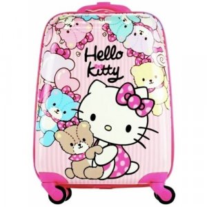 Чемодан пластик, 25х40х30 см, розовый Hello Kitty. Цвет: розовый