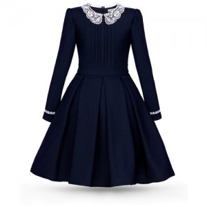 Школьное платье , размер 128-134, белый, синий Alisia Fiori. Цвет: белый/синий