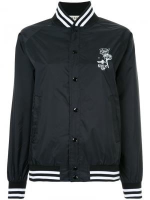 Спортивная куртка-бомбер с принтом G.V.G.V.Flat. Цвет: чёрный