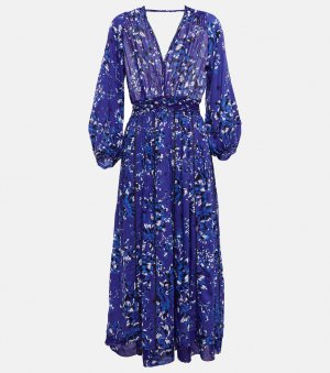 Платье миди Anabelle с цветочным принтом POUPETTE ST BARTH, синий Barth