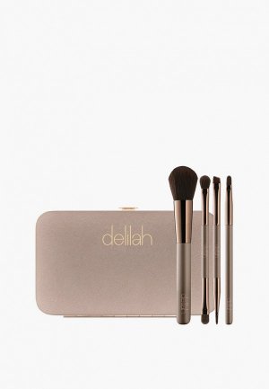 Набор кистей для макияжа Delilah Vegan Travel Brush Collection Kit. Цвет: бежевый