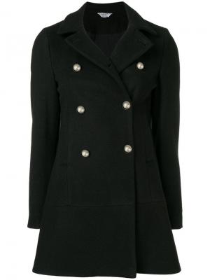 Расклешенное двубортное пальто Liu Jo. Цвет: черный