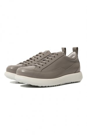 Кожаные кроссовки Giorgio Armani. Цвет: серый