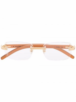 Rimless square-frame glasses Cartier Eyewear. Цвет: оранжевый
