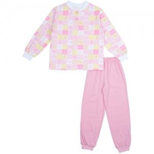Пижама эста для девочки размер 116, розовый Эста-esta. Цвет: белый/розовый/желтый