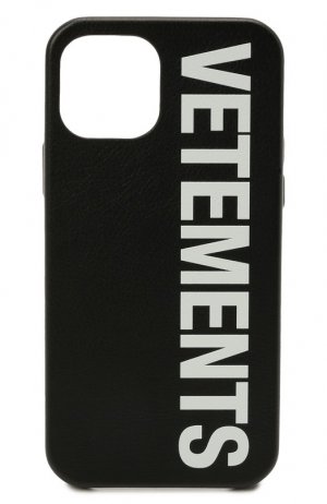 Кожаный чехол для iPhone 12 Pro VETEMENTS. Цвет: чёрный