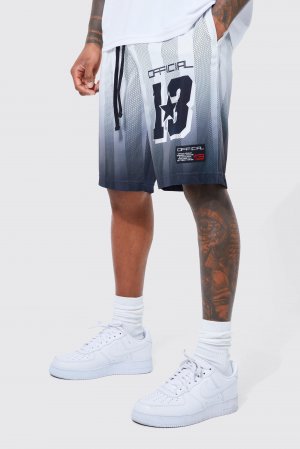 Длинные баскетбольные шорты heavy mesh 13 с принтом , белый Boohoo
