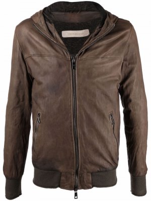 Куртка с капюшоном Giorgio Brato. Цвет: коричневый