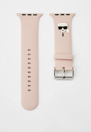 Ремешок для часов Karl Lagerfeld Apple Watch 42/44/45/49 мм, силиконовый 3D. Цвет: розовый