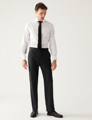 Эластичные костюмные брюки стандартного кроя Marks & Spencer