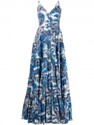 Платье Nathali с принтом пейсли Cara. Цвет: синий