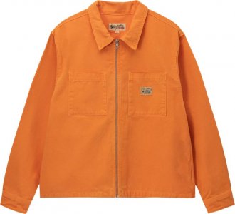 Рубашка Washed Canvas Zip Shirt 'Orange', оранжевый Stussy