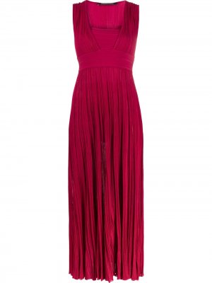 Плиссированное платье с квадратным вырезом Antonino Valenti. Цвет: розовый