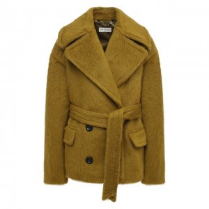 Шерстяное пальто Dries Van Noten. Цвет: зелёный