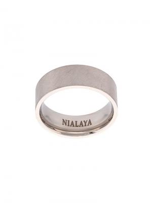 Изогнутое кольцо с эффектом потертости Nialaya Jewelry. Цвет: серый