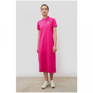 Платье-поло , хлопок, повседневное, полуприлегающее, миди, размер 48, розовый Baon. Цвет: розовый
