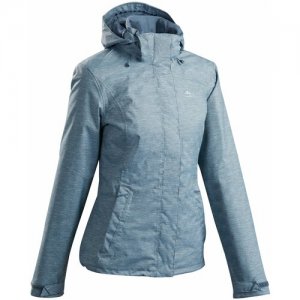Куртка водонепроницаемая для горных походов женская MH100 цвет:Синий/Сине-Серый размер:S QUECHUA х Decathlon. Цвет: синий