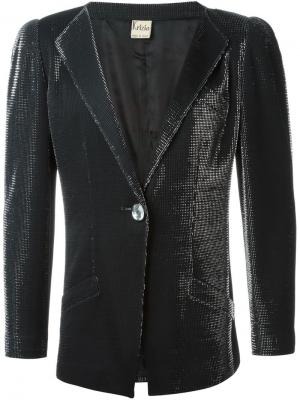 Формальный пиджак с отблеском Krizia Vintage. Цвет: чёрный