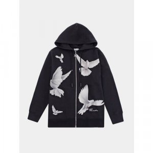 Худи Zip Hooded Freedom Doves, размер XXL, черный 3.PARADIS. Цвет: черный