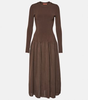 Платье макси denning в рубчик, коричневый Altuzarra