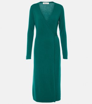 Платье astrid с запахом из шерсти и кашемира, зеленый Diane von Furstenberg