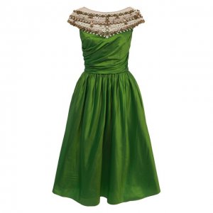 Шелковое платье Marchesa. Цвет: зелёный
