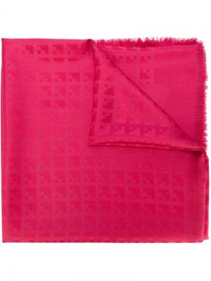 Жаккардовый платок с бахромой Bally. Цвет: розовый и фиолетовый
