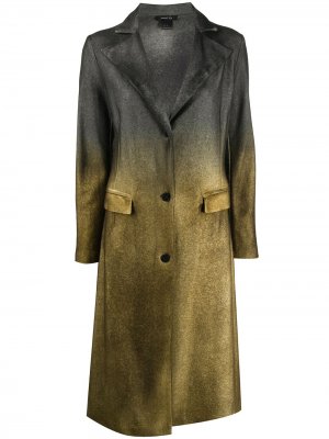Однобортное кашемировое пальто с эффектом омбре Avant Toi. Цвет: серый