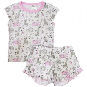 2800663 Пижама: футболка, шорты КотМарКот, (размер 92, цвет Белый) KotMarKot. Цвет: розовый/белый