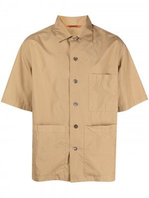Short-sleeve cotton shirt Barena. Цвет: коричневый