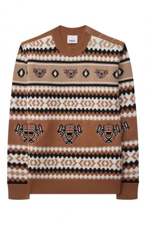 Шерстяной пуловер Burberry. Цвет: бежевый