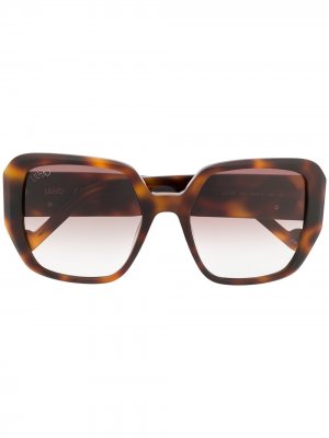 Солнцезащитные очки в оправе черепаховой расцветки LIU JO. Цвет: коричневый