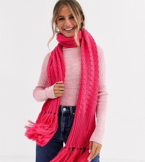 Эксклюзивный розовый шарф с кисточками Stitch & Pieces