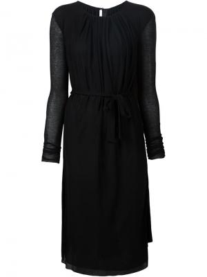 Плиссированное платье с поясом Gareth Pugh. Цвет: чёрный